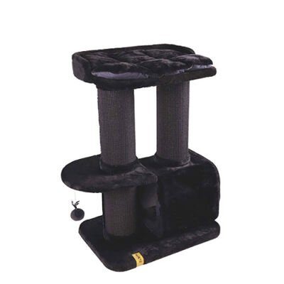 M-Pets Panther Premium Casbah Kedi Tırmalama Ağacı Siyah 68x48x98 Cm - 1