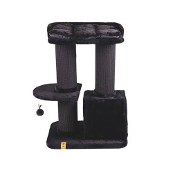 M-Pets Panther Premium Casbah Kedi Tırmalama Ağacı Siyah 68x48x98 Cm - 2