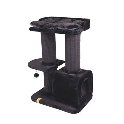 M-Pets Panther Premium Casbah Kedi Tırmalama Ağacı Siyah 68x48x98 Cm - 3