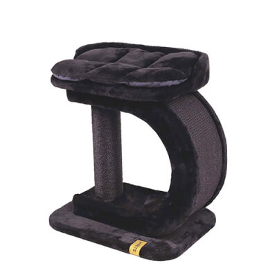 M-Pets Panther Premium Dehlia Tırmalama Tahtalı Kedi Ağacı Siyah 60x40x63,5 Cm - 1
