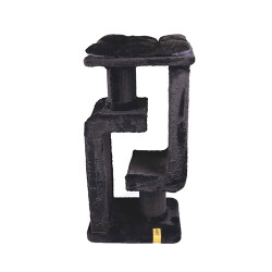 M-Pets Panther Premium Duo Tırmalama Tahtalı Kedi Ağacı Siyah 48x40x98 Cm - 2