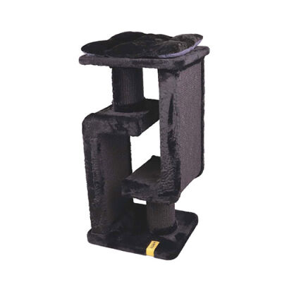 M-Pets Panther Premium Duo Tırmalama Tahtalı Kedi Ağacı Siyah 48x40x98 Cm - 3