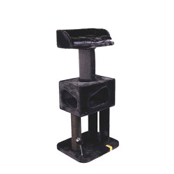 M-Pets Panther Premium Hotel Tırmalama Tahtalı Kedi Ağacı Siyah 60x50x130 Cm - 2