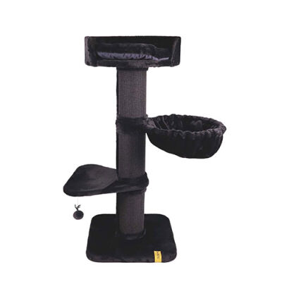 M-Pets Panther Premium Nido Kedi Tırmalama Ağacı Siyah 55x55x130 Cm - 1
