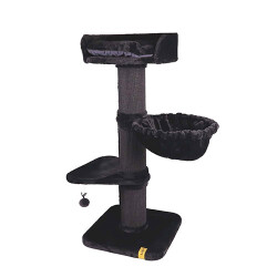M-Pets Panther Premium Nido Kedi Tırmalama Ağacı Siyah 55x55x130 Cm - 2