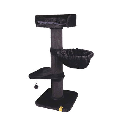 M-Pets Panther Premium Nido Kedi Tırmalama Ağacı Siyah 55x55x130 Cm - 2