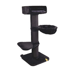 M-Pets Panther Premium Nido Kedi Tırmalama Ağacı Siyah 55x55x130 Cm - 3
