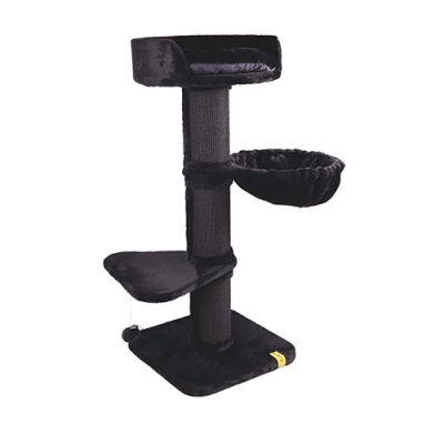 M-Pets Panther Premium Nido Kedi Tırmalama Ağacı Siyah 55x55x130 Cm - 3