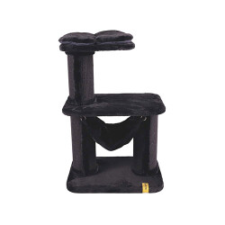 M-Pets Panther Premium Relax Kedi Tırmalama Tahtalı Kedi Ağacı Siyah 65x48x98 Cm - M-Pets