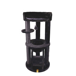 M-Pets Panther Premium Suite Kedi Tırmalama Ağacı Siyah 62x62x130 Cm - 2