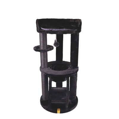 M-Pets Panther Premium Suite Kedi Tırmalama Ağacı Siyah 62x62x130 Cm - 2