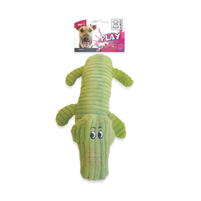 M-Pets Peluş Timsah Köpek Oyuncağı Yeşil 32x17x9 Cm - 1