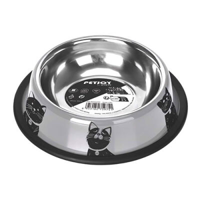 M-Pets Petjoy Cat Family Çelik Kedi Mama Kabı Medium 610 Ml - 1