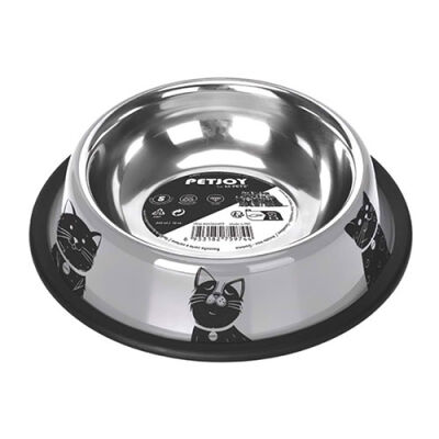 M-Pets Petjoy Cat Family Çelik Kedi Mama Kabı Small 355 Ml - 1