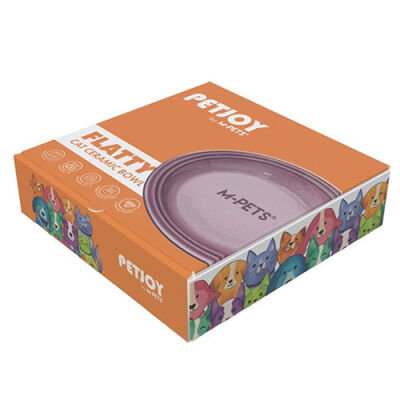 M-Pets Petjoy Flatty Seramik Kedi ve Köpek Mama Ve Su Kabı Mor 500 Ml - 1
