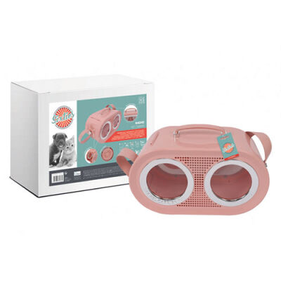 M-Pets Radio Kedi ve Küçük Irk Köpek Taşıma Çantası Pembe 50x23x31 Cm - 1