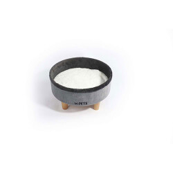 M-Pets Round Elevated Ahşap Ayaklı Kedi Yatağı Gri 47x47x26 Cm - 2