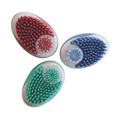 M-Pets Rubeaz Şampuan Hazneli Yıkama ve Masaj Fırçası Kırmızı 11,5x7,5 Cm - 2