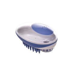 M-Pets Rubeaz Şampuan Hazneli Yıkama ve Masaj Fırçası Mavi 11,5x7,5 Cm - M-Pets