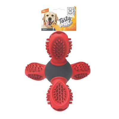 M-Pets Saturn Kauçuk Ödül Hazneli Köpek Oyuncağı Kırmızı 14x13x12 Cm - 1
