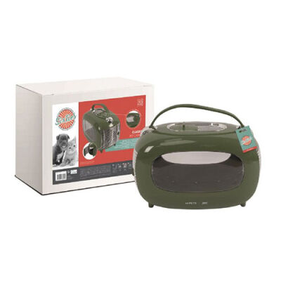 M-Pets Sixties Klasik Kedi ve Küçük Irk Köpek Taşıma Çantası Yeşil 48x29x30 Cm - 1