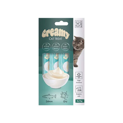 M-Pets Somonlu ve Biftekli Krema Kedi Ödül Maması 4x15 Gr - 1