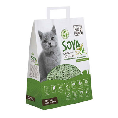 M-Pets Soya Organik Yeşil Çaylı Kedi Kumu 10 Lt - 1