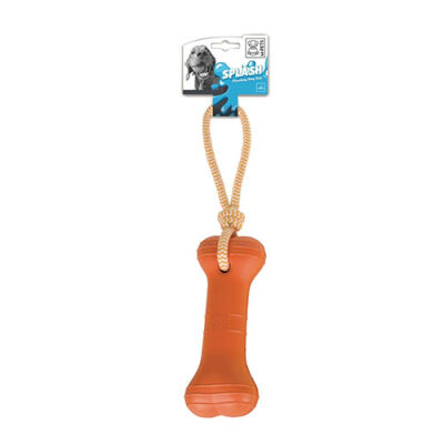 M-Pets Splash Bones Halatlı Köpek Oyuncağı Turuncu 43x8x5 Cm - 1