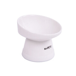 M-Pets Tiltd Seramik Kedi ve Köpek Mama ve Su Kabı Beyaz 150 Ml - M-Pets