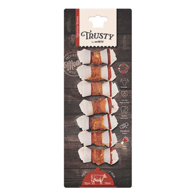 M-Pets Trusty Extra Sığır Etli Düğümlü Kemik Köpek Ödülü 7'li 140 Gr 7,7 Cm - 1