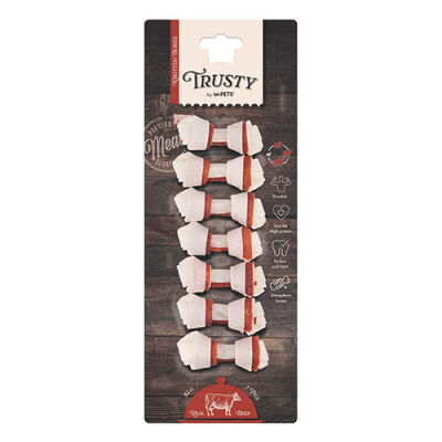 M-Pets Trusty Sığır Etli Düğümlü Kemik Köpek Ödülü 7'li 140 Gr 7,7 Cm - 1
