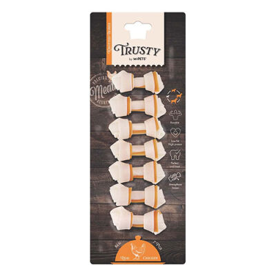 M-Pets Trusty Tavuklu Düğümlü Kemik Köpek Ödülü 7'li 140 Gr 7,7 Cm - 1