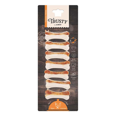 M-Pets Trusty Tavuklu Presli Kemik Köpek Ödülü 7'li 140 Gr 7,7 Cm - 1