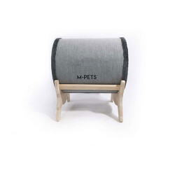 M-Pets Tunnel Elevated Ahşap Ayaklı Kedi Yatağı Gri 47x47x26 Cm - 3