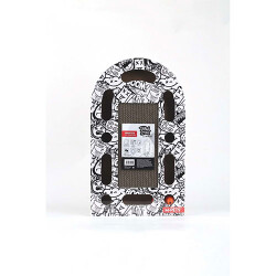 M-Pets Urban Style Freestyle Kedi Karton Tırmalama Tahtası Siyah Beyaz 50x30 Cm - M-Pets