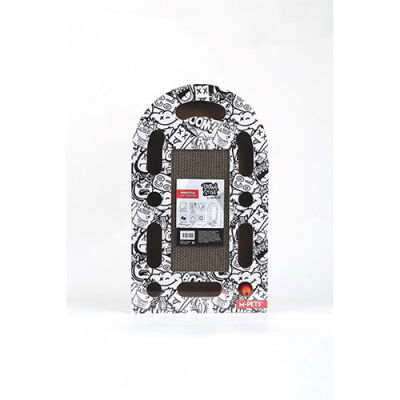 M-Pets Urban Style Freestyle Kedi Karton Tırmalama Tahtası Siyah Beyaz 50x30 Cm - 1