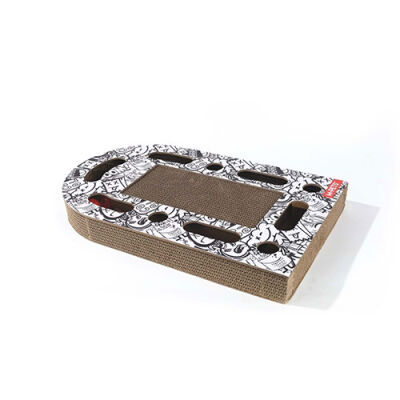 M-Pets Urban Style Freestyle Kedi Karton Tırmalama Tahtası Siyah Beyaz 50x30 Cm - 2