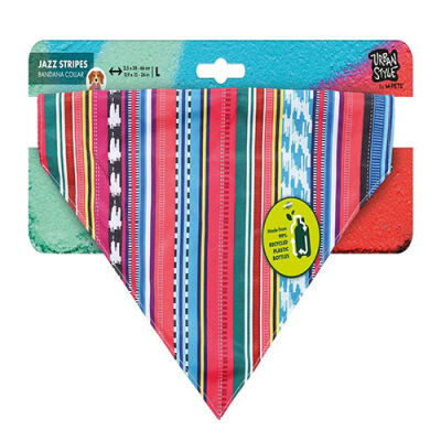 M-Pets Urban Style Jazz Stripes Köpek Bandanası Large 38x66 Cm - 1