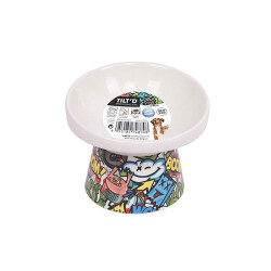 M-Pets Urban Style Seramik Kedi Mama ve Su Kabı Color Mix 150 Ml 10,5x10,6x8 Cm - 2