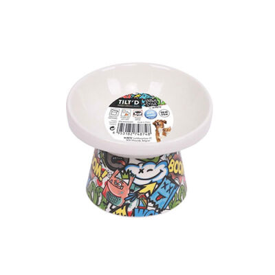 M-Pets Urban Style Seramik Kedi Mama ve Su Kabı Color Mix 150 Ml 10,5x10,6x8 Cm - 2