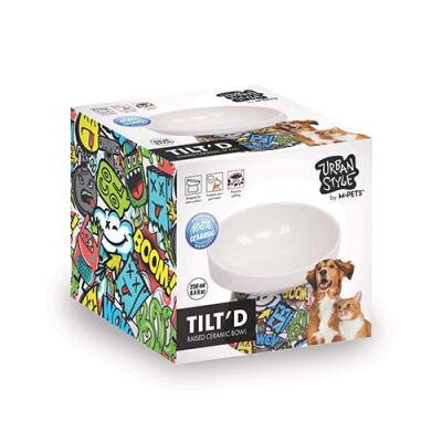 M-Pets Urban Style Seramik Kedi Mama ve Su Kabı Color Mix 250 Ml 12x12,5x9,5 Cm - 1