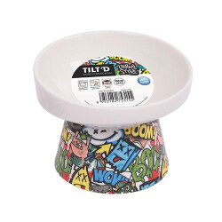M-Pets Urban Style Seramik Kedi Mama ve Su Kabı Color Mix 350 Ml 14,5x14,5x11,5 Cm - 2