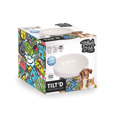 M-Pets Urban Style Seramik Kedi Mama ve Su Kabı Color Mix 350 Ml 14,5x14,5x11,5 Cm - 1