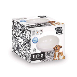 M-Pets Urban Style Seramik Kedi Mama ve Su Kabı Siyah Beyaz 250 Ml 12x12,5x9,5 Cm - M-Pets