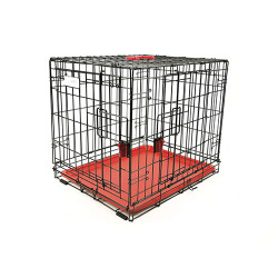 M-Pets Voyager 2 Kapılı Köpek Kafesi Large Kırmızı 91x58x63 Cm - 2