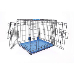 M-Pets Voyager 2 Kapılı Köpek Kafesi Large Mavi 91x58x63 Cm - 3