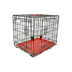 M-Pets Voyager 2 Kapılı Köpek Kafesi Medium Kırmızı 76x48x53 Cm - 2