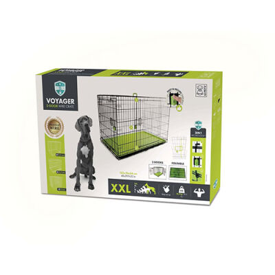 M-Pets Voyager 2 Kapılı Köpek Kafesi XXLarge Yeşil 122x76x84 Cm - 1