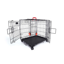M-Pets Voyager Tekerlekli 2 Kapılı Köpek Kafesi Medium Siyah 76x48x53 Cm - 3