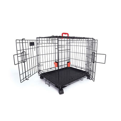 M-Pets Voyager Tekerlekli 2 Kapılı Köpek Kafesi Medium Siyah 76x48x53 Cm - 3